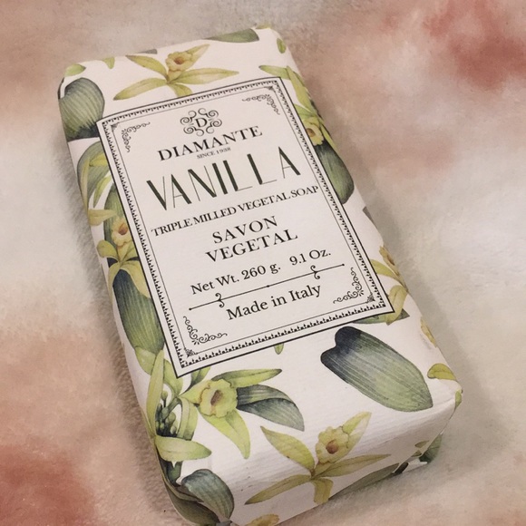 Diamante Vanilla Scented Tripple Milled Vegitable Soap Made in Italy NWT 9.1 oz - Picture 13 of 15